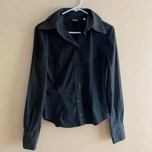 Dolce Gabbana Black Fitted Button Down XS